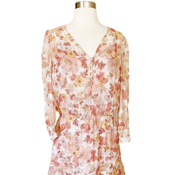 Veronica Beard Floral Mini Dress - Pink and Cream - Picture 2 of 13